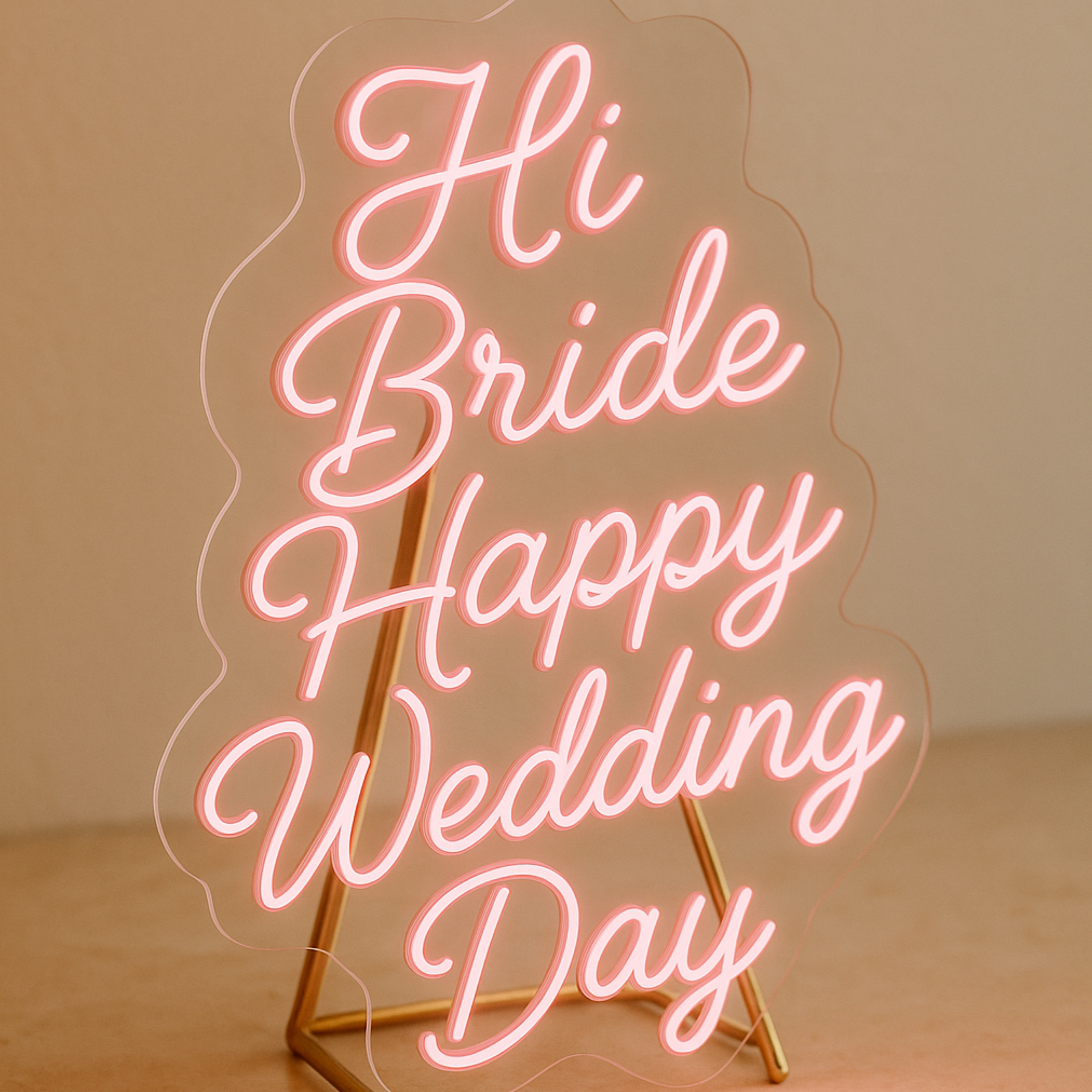 Hi Bride! Wedding Day Neon Display by Kendra Matthies 12in X 16in