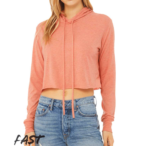 🌸BELLA + CANVAS Ladies' Triblend Crop Long Sleeve Hoodie