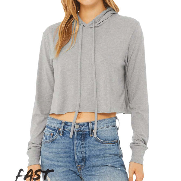 🌸BELLA + CANVAS Ladies' Triblend Crop Long Sleeve Hoodie