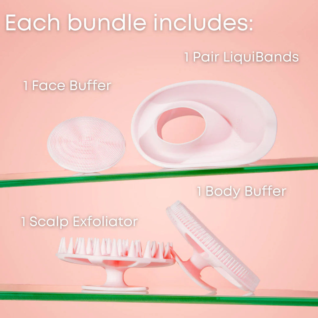 Liquilinks® 4-Piece Silicone Beauty Bundle | Face, Body & Scalp Care Set (Kendra) The Branded Salon