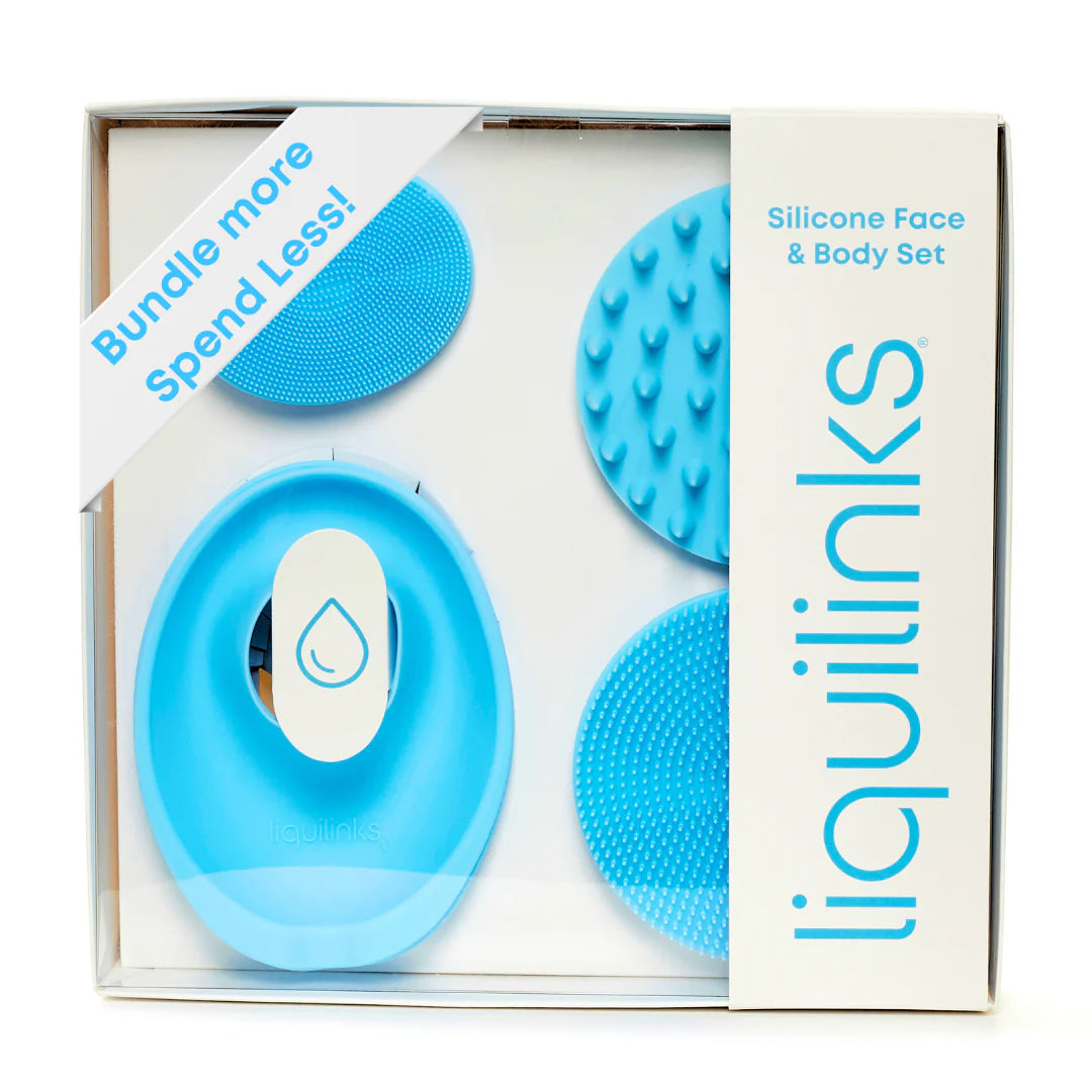 Liquilinks® 4-Piece Silicone Beauty Bundle | Face, Body & Scalp Care Set (Kendra)