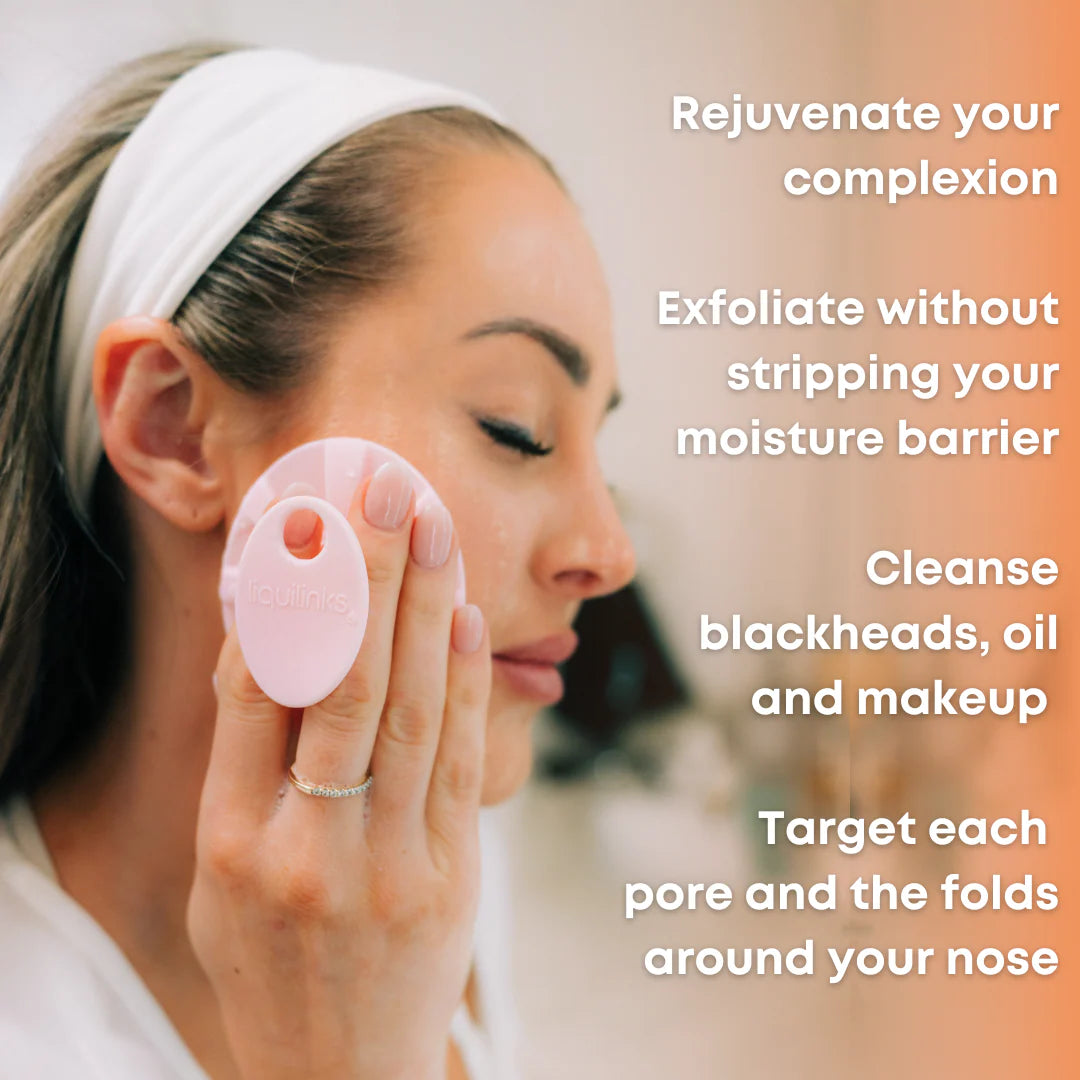 Liquilinks® Silicone Face Buffer | Gentle Exfoliating Facial Cleansing Brush (Kendra)