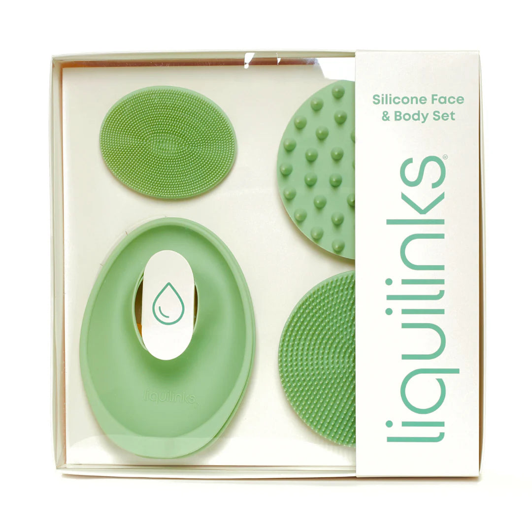 Liquilinks® 4-Piece Silicone Beauty Bundle | Face, Body & Scalp Care Set (Kendra)