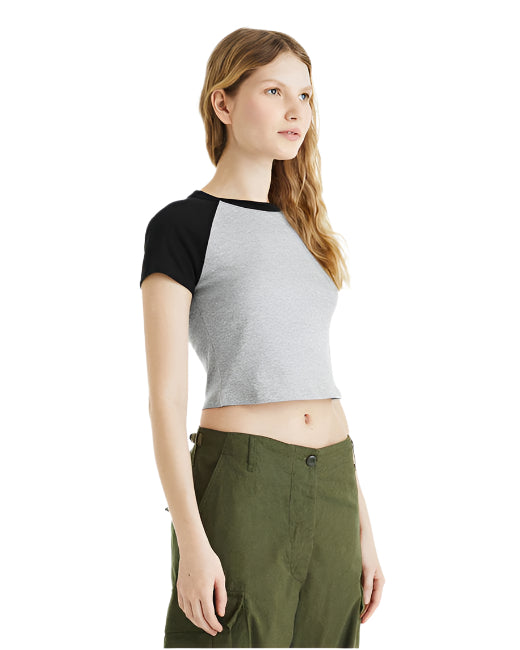 🌸BELLA + CANVAS Ladies' Micro Ribbed Raglan Baby Tee Effortless Branding