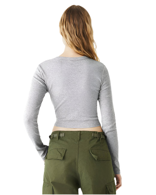 🌸BELLA + CANVAS Ladies' Micro Ribbed Long Sleeve Baby Tee Effortless Branding