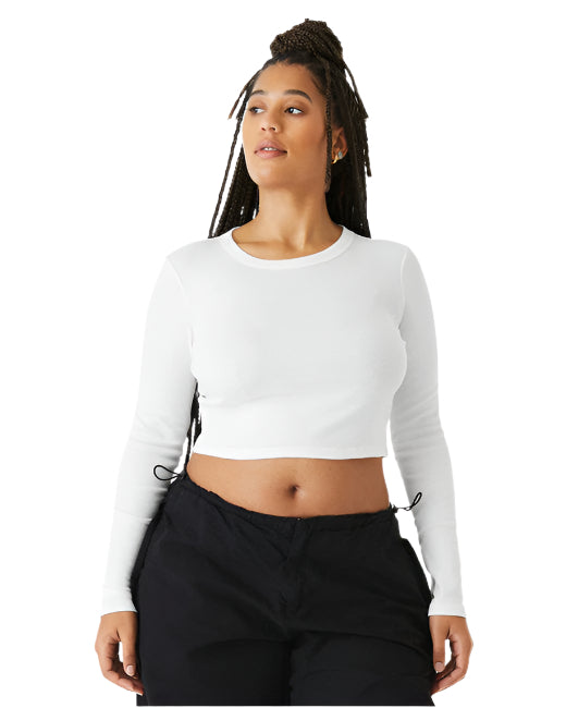 🌸BELLA + CANVAS Ladies' Micro Ribbed Long Sleeve Baby Tee Effortless Branding