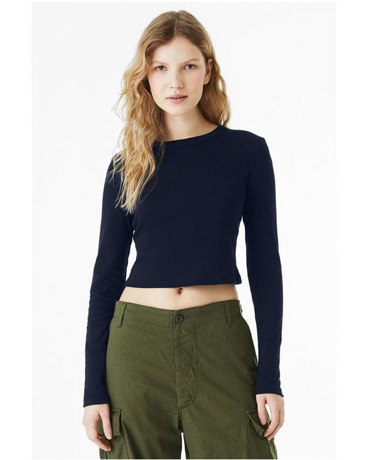 🌸BELLA + CANVAS Ladies' Micro Ribbed Long Sleeve Baby Tee Effortless Branding