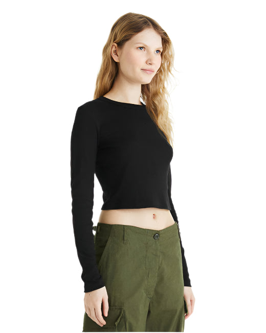 🌸BELLA + CANVAS Ladies' Micro Ribbed Long Sleeve Baby Tee Effortless Branding