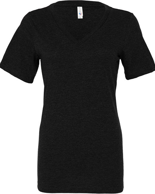 🌸BELLA + CANVAS Ladies' Relaxed Heather CVC Jersey V-Neck T-Shirt