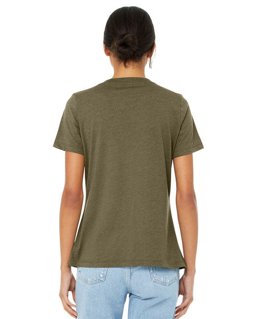 🌸BELLA + CANVAS Ladies' Relaxed Heather CVC Jersey V-Neck T-Shirt