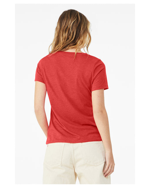 🌸BELLA + CANVAS Ladies' Relaxed Heather CVC Jersey V-Neck T-Shirt