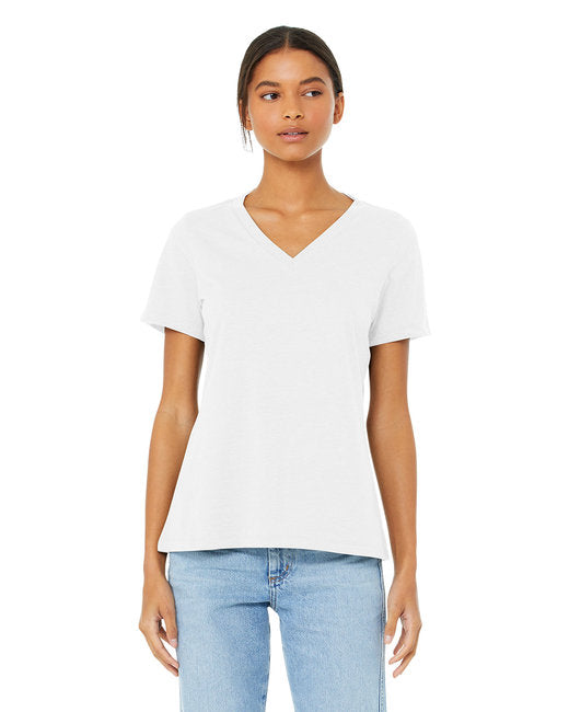 🌸BELLA + CANVAS Ladies' Relaxed Heather CVC Jersey V-Neck T-Shirt