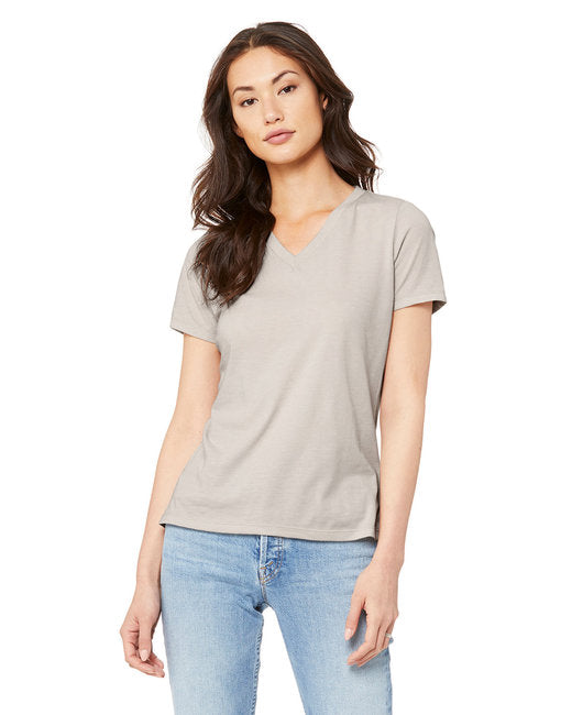 🌸BELLA + CANVAS Ladies' Relaxed Heather CVC Jersey V-Neck T-Shirt