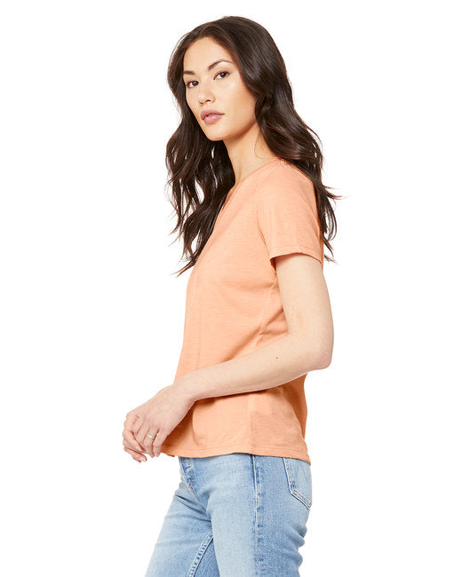 🌸BELLA + CANVAS Ladies' Relaxed Heather CVC Jersey V-Neck T-Shirt