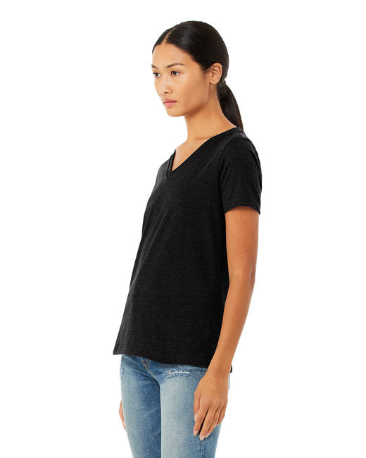 🌸BELLA + CANVAS Ladies' Relaxed Heather CVC Jersey V-Neck T-Shirt