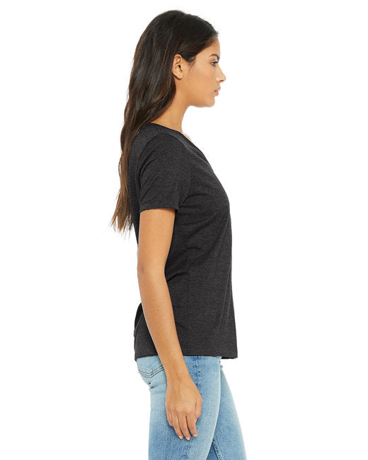 🌸BELLA + CANVAS Ladies' Relaxed Heather CVC Jersey V-Neck T-Shirt