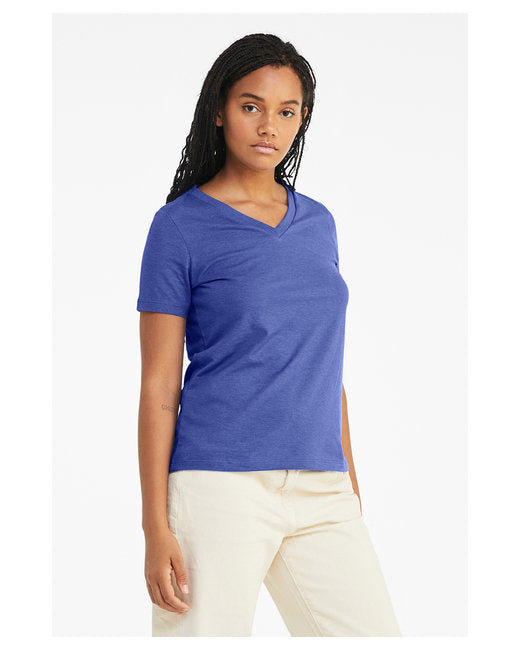 🌸BELLA + CANVAS Ladies' Relaxed Heather CVC Jersey V-Neck T-Shirt