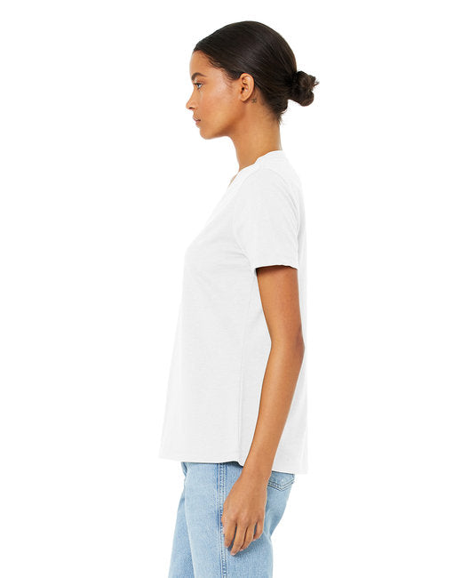 🌸BELLA + CANVAS Ladies' Relaxed Heather CVC Jersey V-Neck T-Shirt