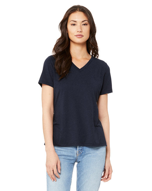 🌸BELLA + CANVAS Ladies' Relaxed Triblend V-Neck T-Shirt The Branded Salon
