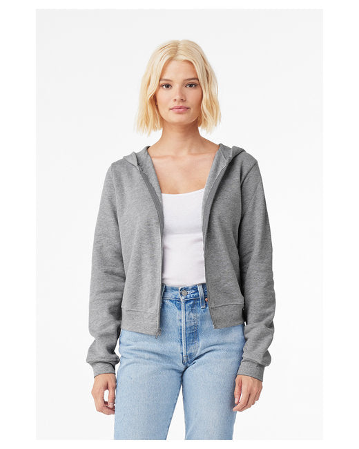 🌸BELLA + CANVAS Ladies' Sponge Fleece Full-Zip Hooded Sweatshirt