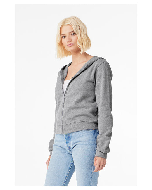 🌸BELLA + CANVAS Ladies' Sponge Fleece Full-Zip Hooded Sweatshirt