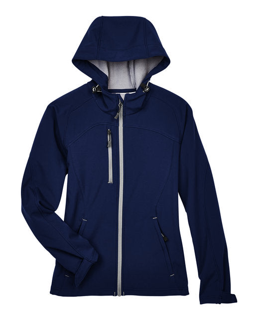 🧭North End Ladies' Prospect Two-Layer Fleece Bonded Soft Shell Hooded Jacket