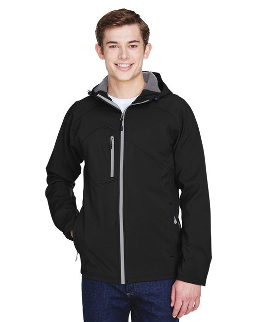 🧭North End Men's Prospect Two-Layer Fleece Bonded Soft Shell Hooded Jacket
