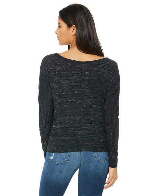 🌸BELLA + CANVAS Ladies' Flowy Long-Sleeve Off Shoulder T-Shirt The Branded Salon