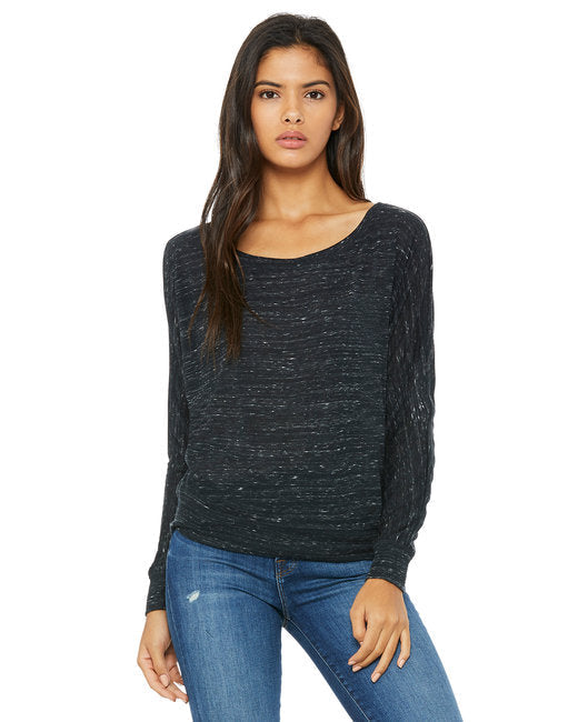 🌸BELLA + CANVAS Ladies' Flowy Long-Sleeve Off Shoulder T-Shirt The Branded Salon