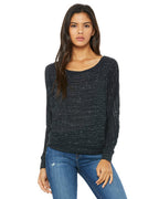 🌸BELLA + CANVAS Ladies' Flowy Long-Sleeve Off Shoulder T-Shirt The Branded Salon