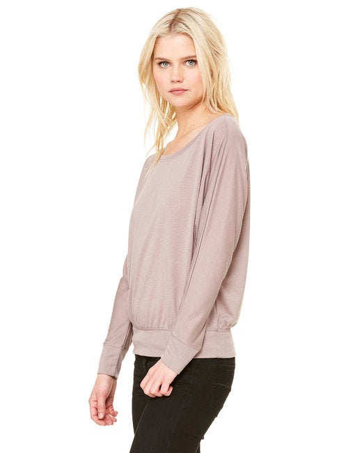 🌸BELLA + CANVAS Ladies' Flowy Long-Sleeve Off Shoulder T-Shirt