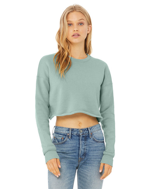 🌸BELLA + CANVAS Ladies' Cropped Fleece Crew Effortless Branding