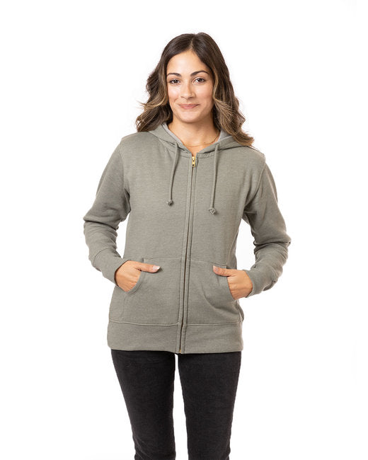 🌎Econscious Ladies' Heathered Full-Zip Hooded Sweatshirt