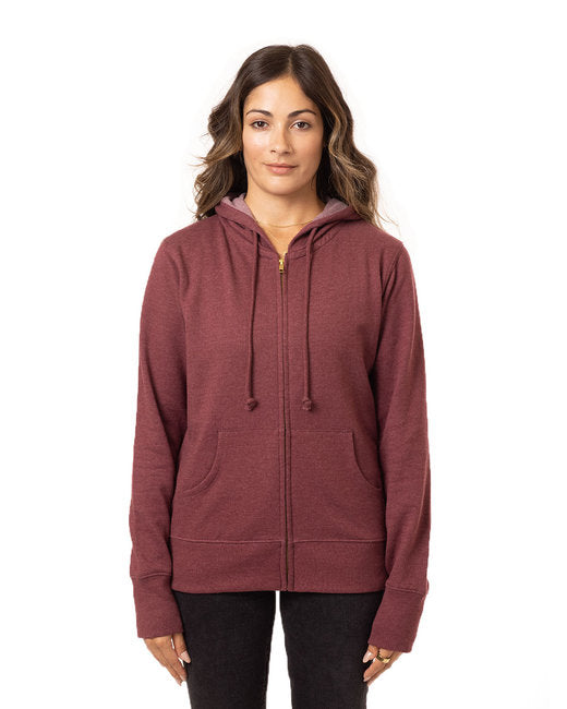 🌎Econscious Ladies' Heathered Full-Zip Hooded Sweatshirt