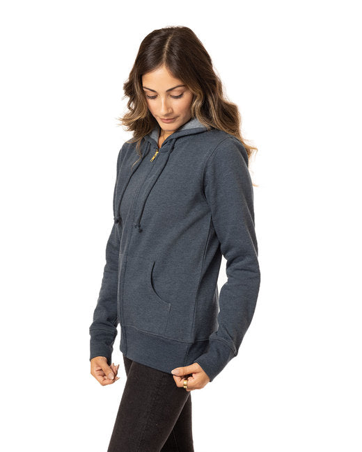 🌎Econscious Ladies' Heathered Full-Zip Hooded Sweatshirt