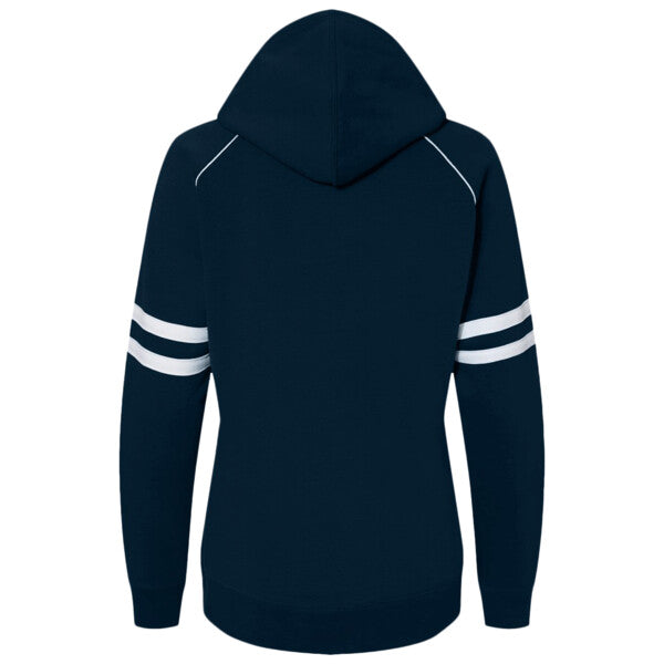 💫J America Ladies' Varsity Pullover Hooded Sweatshirt