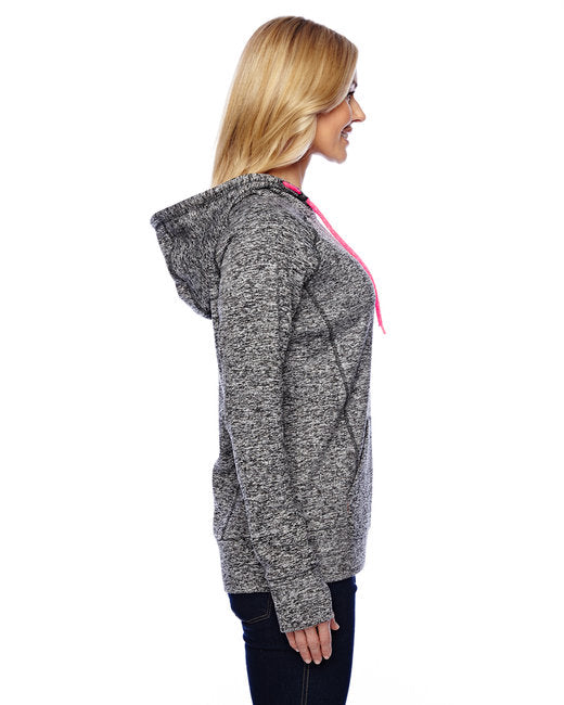 💫J America Ladies' Cosmic Contrast Fleece Hooded Sweatshirt