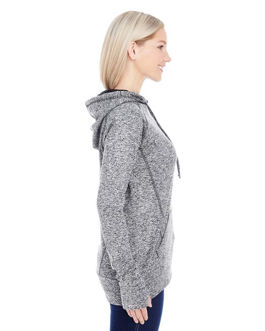 💫J America Ladies' Cosmic Contrast Fleece Hooded Sweatshirt