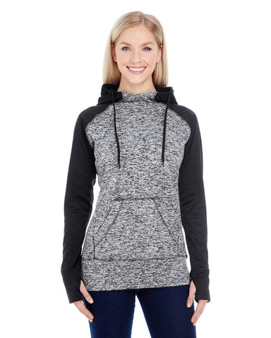 💫J America Ladies' Colorblock Cosmic Hooded Sweatshirt