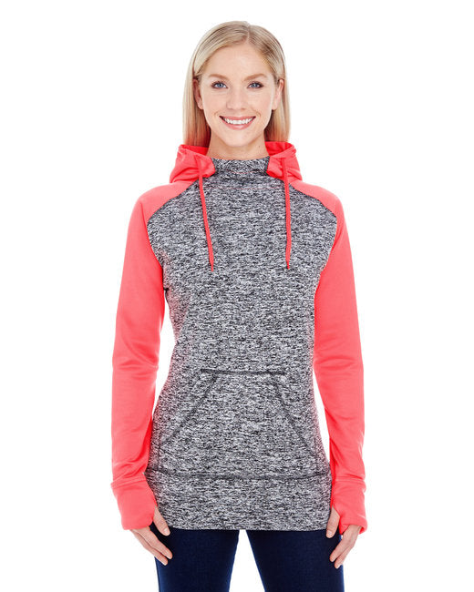 💫J America Ladies' Colorblock Cosmic Hooded Sweatshirt