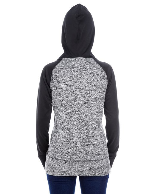 💫J America Ladies' Colorblock Cosmic Hooded Sweatshirt