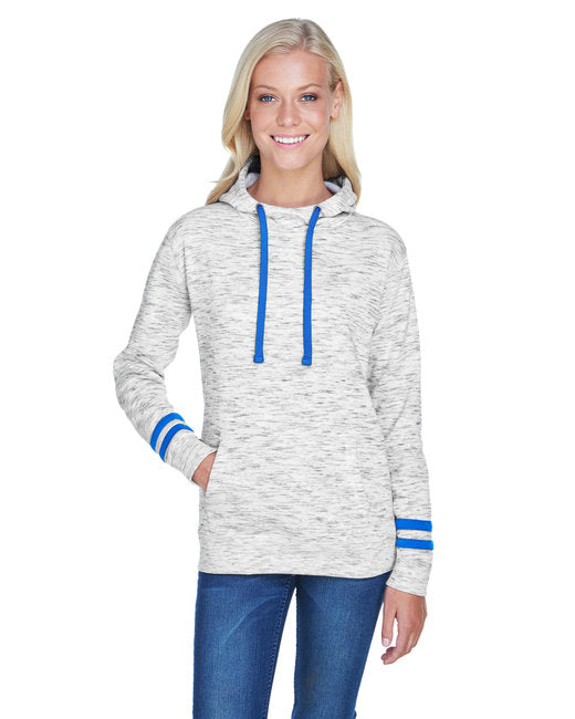 💫J America Ladies' Melange Scuba Neck Sweatshirt