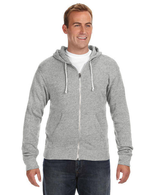 💫J America Adult Triblend Full-Zip Fleece Hooded Sweatshirt