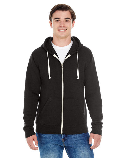 💫J America Adult Triblend Full-Zip Fleece Hooded Sweatshirt