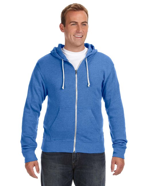 💫J America Adult Triblend Full-Zip Fleece Hooded Sweatshirt