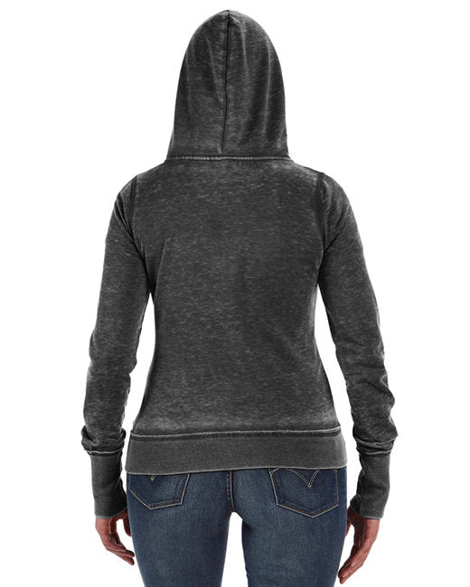 💫J America Ladies' Zen Full-Zip Fleece Hooded Sweatshirt