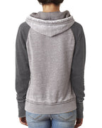 💫J America Ladies' Zen Contrast Pullover Hooded Sweatshirt Effortless Branding