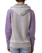 💫J America Ladies' Zen Contrast Pullover Hooded Sweatshirt Effortless Branding